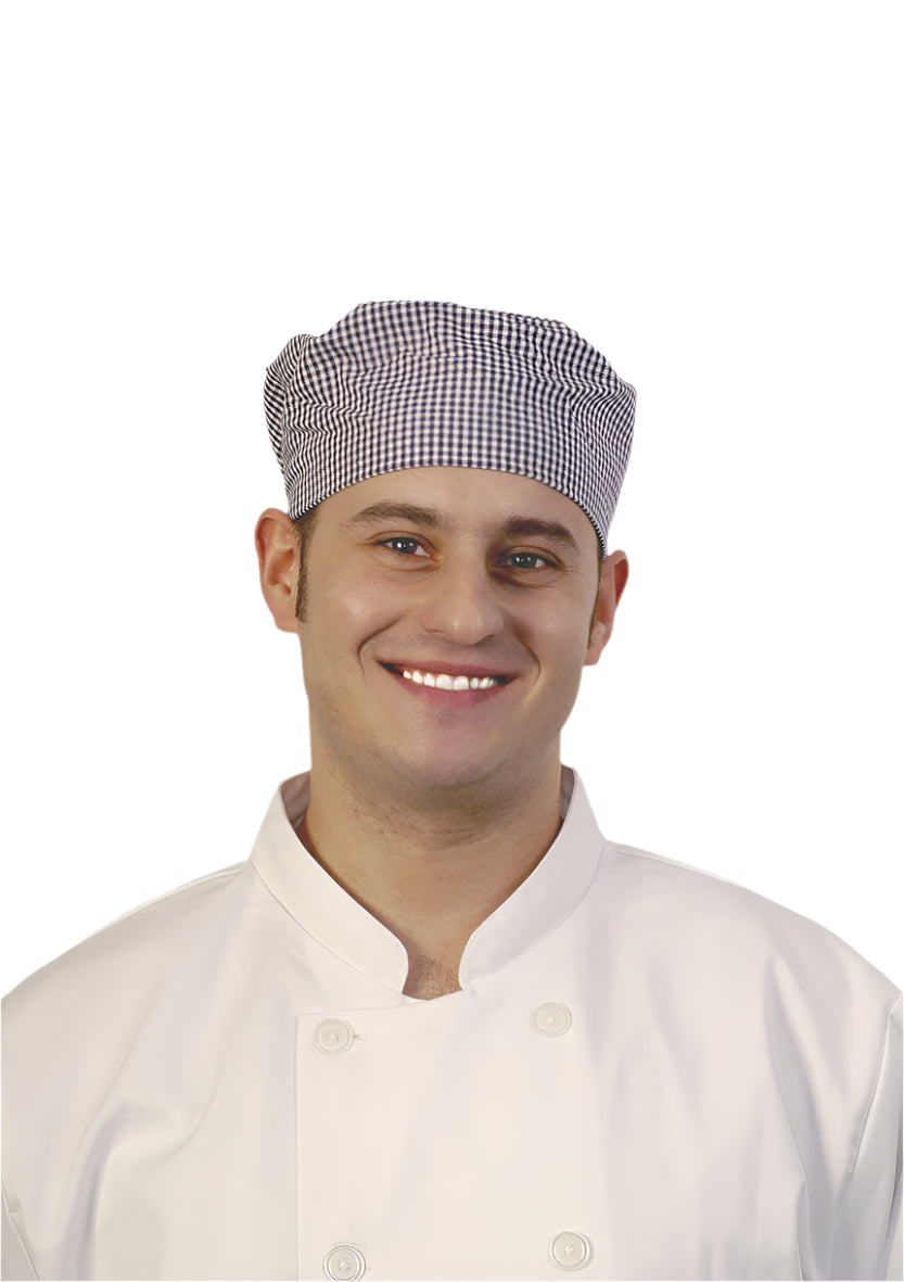 Classic Skull Cap - Small Blue and White Check